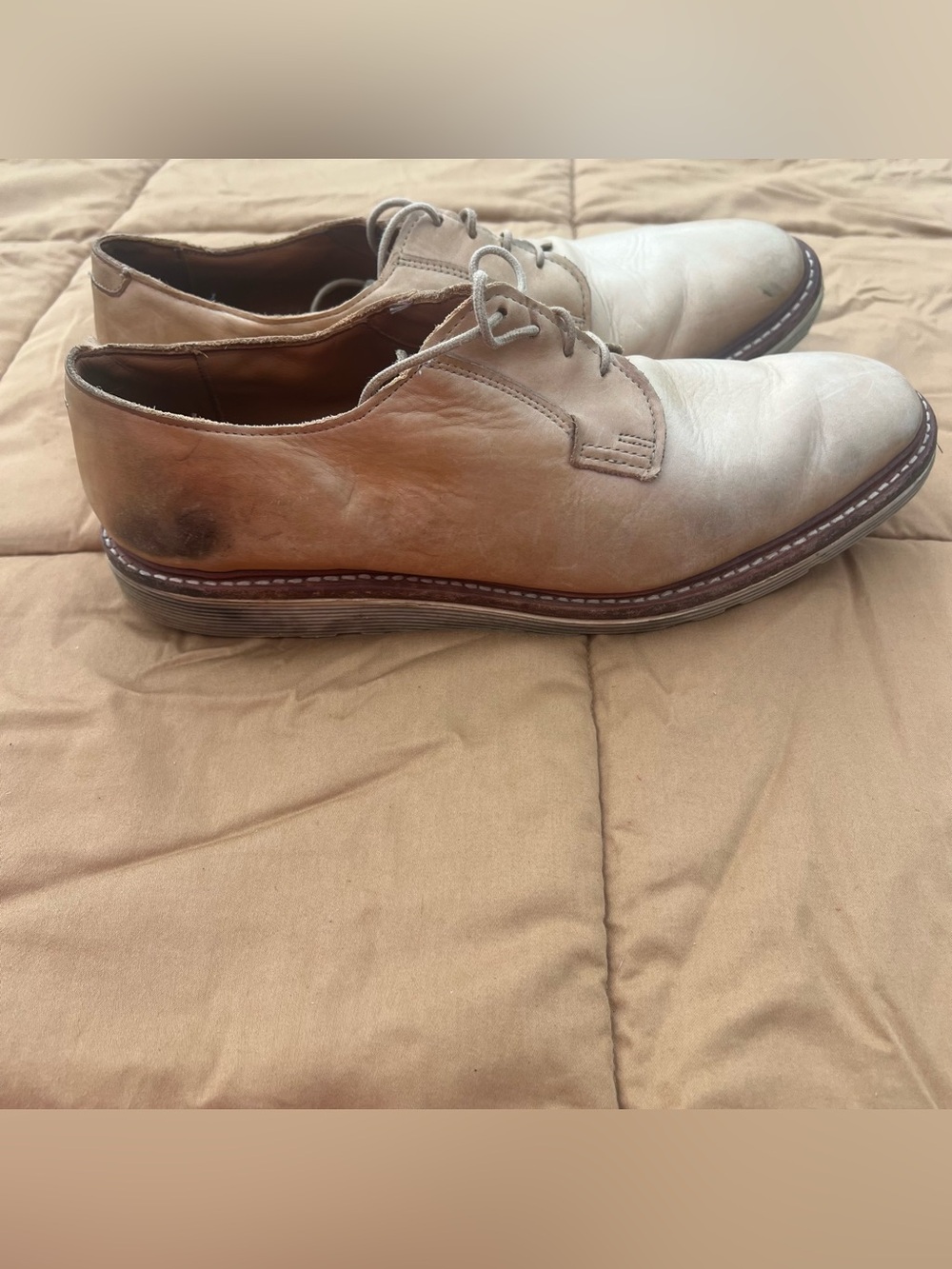 Allen Edmonds Cove Drive Light Brown Leather Derbys Size 10.5 D Old Money Preppy